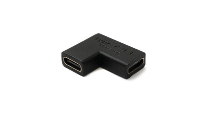 SYSTEM-S USB 3.1 Adapter Typ C Buchse zu Buchse Winkel Kabel in Schwarz