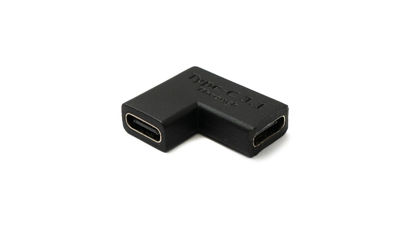 SYSTEM-S USB 3.1 adapter type C female to female angle cable in black