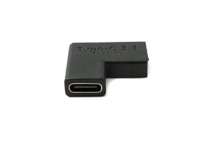 SYSTEM-S USB 3.1 adapter type C female to female angle cable in black