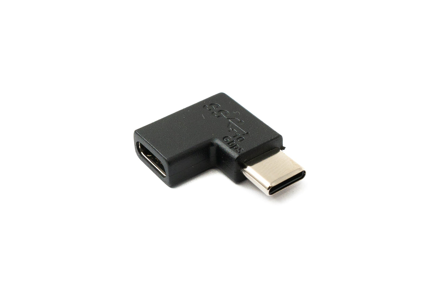 SYSTEM-S USB 3.1 adapter type C male to female angle cable in black