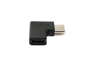 SYSTEM-S USB 3.1 adapter type C male to female angle cable in black