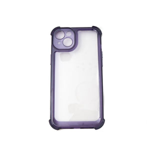 SYSTEM-S protective case shockproof made of TPU in purple transparent case for iPhone 14 Plus