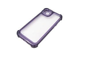 SYSTEM-S protective case shockproof made of TPU in purple transparent case for iPhone 14 Plus