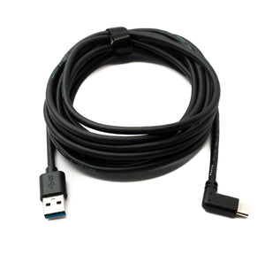 SYSTEM-S USB 3.2 Gen 1 Kabel 4m Typ C Stecker zu 3.0 Typ A Stecker Adapter Winkel Schwarz