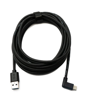 SYSTEM-S USB 3.2 Gen 1 Kabel 4m Typ C Stecker zu 3.0 Typ A Stecker Adapter Winkel Schwarz