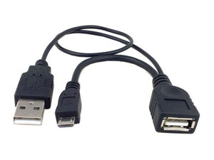 System-S 2 in 1 OTG USB A (maschio/femmina) Micro USB Host Cavo 30 cm