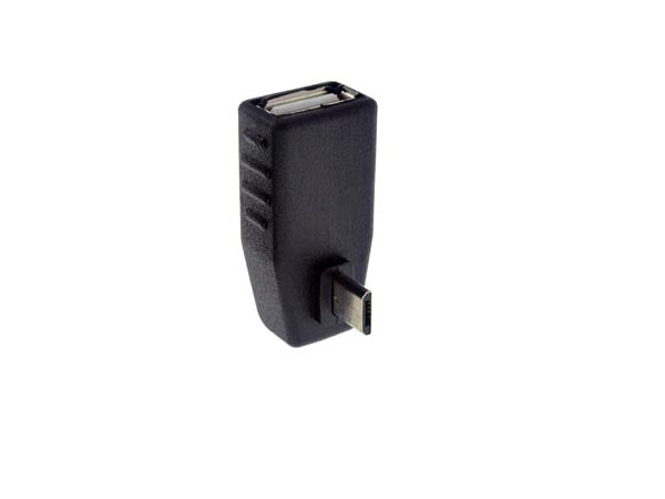 System-S OTG adapter USB A host to micro USB plug adapter 90° angle plug