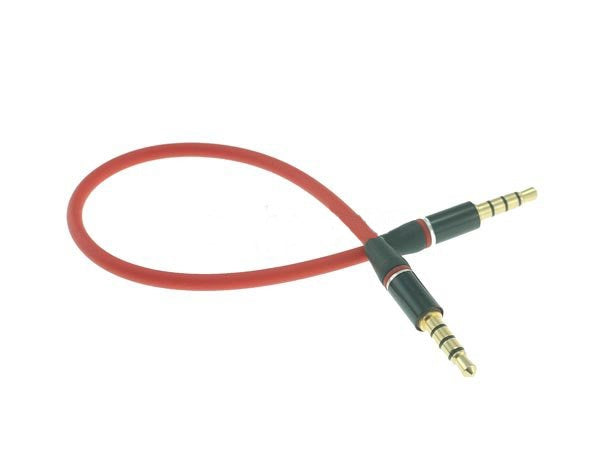 System-S 4-pin 3.5 mm jack to jack audio stereo AUX headset cable extension 25 cm