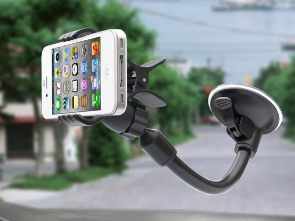 System-S car windscreen & table gooseneck holder with suction base & tension clamp for smartphone GPS universal