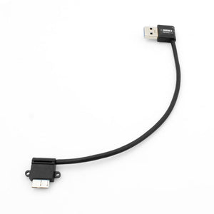 SYSTEM-S Micro USB 3.0 Datenkabel Ladekabel Kurzes Kabel gewinkelt Winkelstecker 90 Grad 26 cm für Samsung Galaxy S5