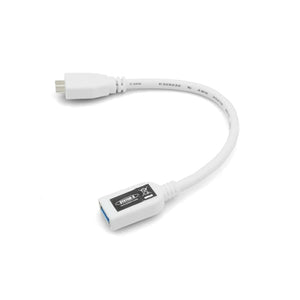 System-S Micro USB 3.0 OTG Host Adapter Cable (USB A Host to Micro-B Male) in White for Samsung Galaxy Note 3 20 cm