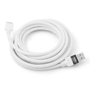 System-S 3 m meter Micro USB 3.0 data cable charging cable (USB 3.0 Micro-B) in white