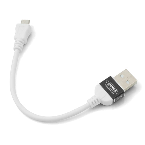 SYSTEM-S 10 cm High Speed ​​Micro USB charging cable for twice as fast charging Double Time charging double charging speed 2x faster in white