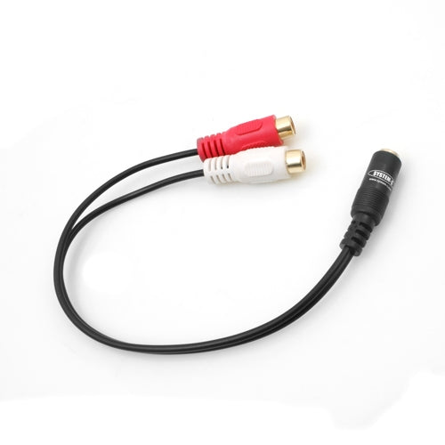 System-S 3.5 mm stereo chinch input 2 female plug to RCA chinch input female Y cable 20 cm