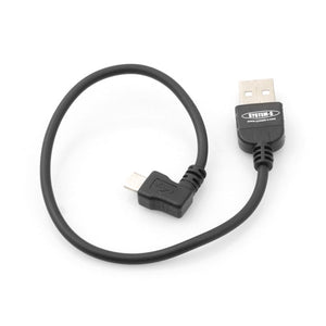 SYSTEM-S Micro USB cable angle plug data cable and charging cable 90° angled 20 cm