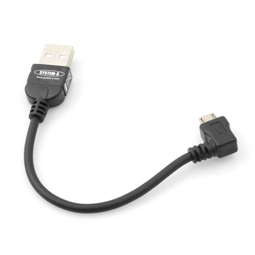 System-S 90° angled Micro USB cable data cable charging cable 90 degree angle plug 10 cm