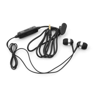 SYSTEM-S Stereo In Ear Kopfhörer 3.5 mm Klinke AUX Lautstärkeregler in Schwarz