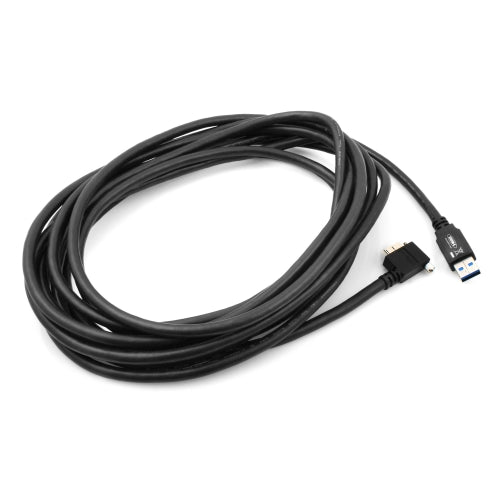 System-S 5m USB cable 3.0 A to angle left 3.0 with locking screw