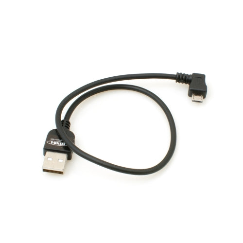 System-S Micro USB 2.0 cable angled 90 degree angle plug (left/male) adapter data cable and charging cable 30 cm