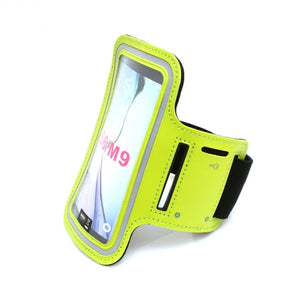 System-S fascia da braccio sportiva fitness corsa bicicletta fascia da braccio in neoprene custodia in giallo neon per Samsung Galaxy S6