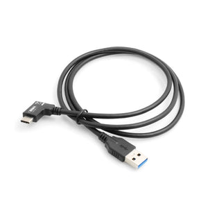 System-S USB 3.1 Type C male angle plug 90° angled to USB 3.0 Type A data cable charging cable 100 cm