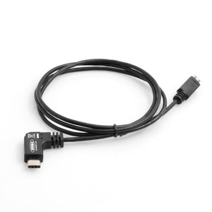 System-S USB 3.1 Type C (male) angle connector 90° angled to USB 2.0 Micro B (male) adapter cable extension 100 cm