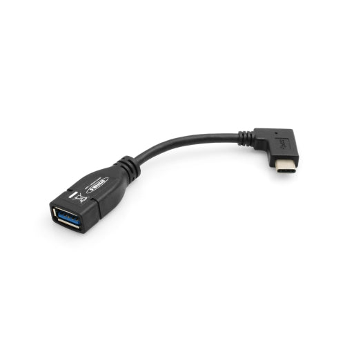 System-S OTG Host USB A 3.0 (female) zu USB 3.1 Type C (male) 90 grad Winkelstecker Adapter Datenkabel Kabel Verlängerung 11 cm