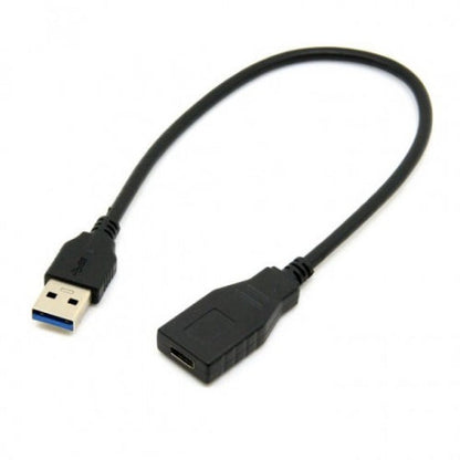 System-S USB 3.1 Type C (female) to USB 3.0 Type A (male) data cable charging cable adapter cable extension 30 cm