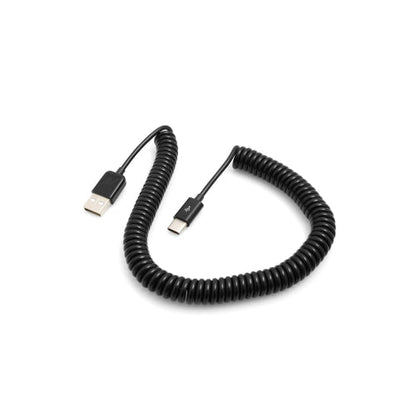 System-S USB Type C 3.1 a USB 2.0 cavo a spirale cavo dati cavo di ricarica cavo adattatore 100-200 cm nero