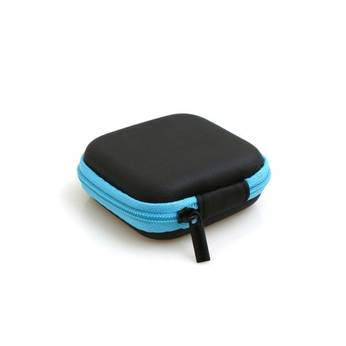 System-S shockproof cable protection zipper case bag box case for headphones in black and blue
