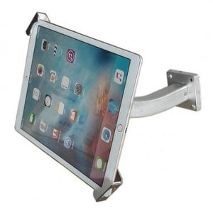 System-S universal presentation wall holder with curved holding arm, lockable wall mount for tablet PCs from 7 to 10 inches