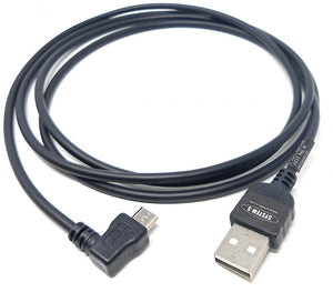 Câble de données System-S Micro USB 2.0 Câble de chargement 140 cm Prise coudée à 90 degrés à gauche