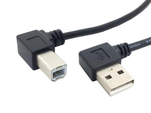 Cavo adattatore da USB A (maschio) a USB tipo B (maschio) angolato a 90° 22 cm