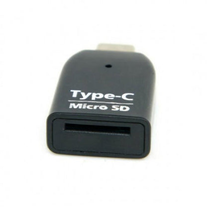 Adaptador System-S USB 3.1 Tipo C para lector de tarjetas microSD / SDHC / SDXC / T-Flash lector de tarjetas mini lector de tarjetas en color negro