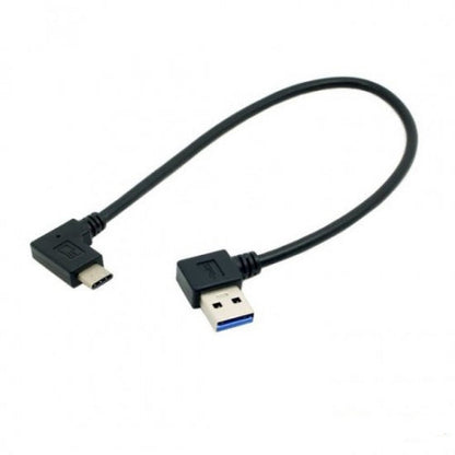 System-S USB 3.1 Type C (femelle) vers USB 3.0 Type A (femelle) rallonge de câble adaptateur coudé 90° 28 cm