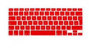 System-S Silicone Keyboard Protector Keyboard Cover QWERTZ German Keyboard Cover Protector for MacBook Pro 13" 15" 17" iMac MacBook Air 13" in Red