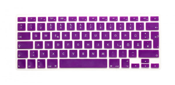 System-S Protector de Teclado de Silicona Protector de Teclado QWERTZ Alemán para MacBook Pro 13" 15" 17" iMac MacBook Air 13" en Morado