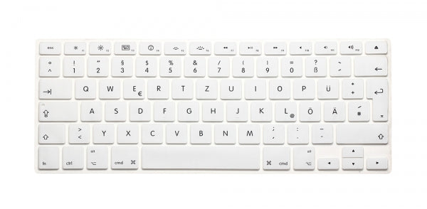 System-S Silicone Keyboard Protector Keyboard Cover QWERTZ German Keyboard Cover Protector for MacBook Pro 13" 15" 17" iMac MacBook Air 13" Color: Silver