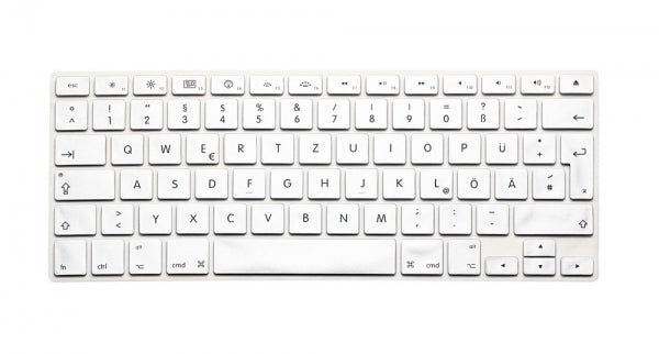 System-S Silicone Keyboard Protector Keyboard Cover QWERTZ German Keyboard Cover Protector for MacBook Pro 13" 15" 17" iMac MacBook Air 13" in White