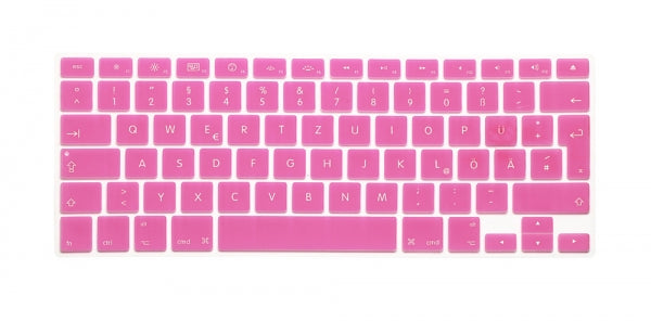 System-S Protector de Teclado de Silicona Protector de Teclado QWERTZ Alemán para MacBook Pro 13" 15" 17" iMac MacBook Air 13" en Rosa