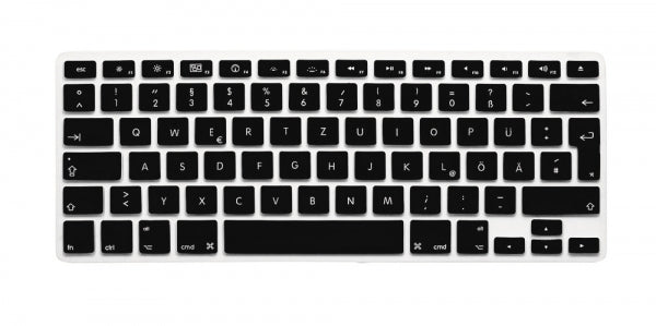 System-S Silicone Keyboard Protector Keyboard Cover QWERTZ German Keyboard Cover Protector for MacBook Pro 13" 15" 17" iMac MacBook Air 13" in Black