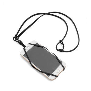 Smartphone collar, neck strap, lanyard from System-S in black