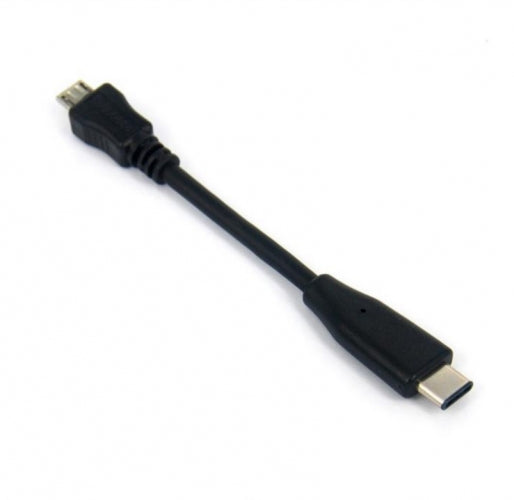 System-S USB Tipo C 3.1 a Micro USB 2.0 Host Adapter OTG On the Go Host Cable 10 cm en Negro