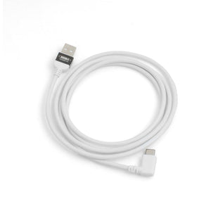 System-S USB 3.1 Typ C 90° rechts gewinkelt Winkelstecker zu USB 2.0 A Datenkabel Ladekabel Adapter Kabel 140 cm in Weiß