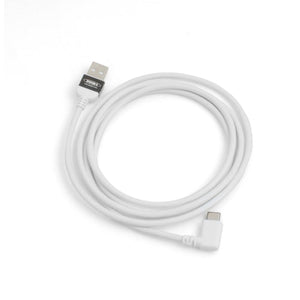 System-S USB 3.1 Tipo C Conector en ángulo recto de 90° a USB 2.0 A Cable de datos Cable de carga Cable adaptador 140 cm en blanco