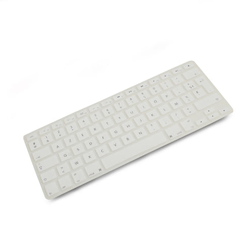 System-S Silicone Keyboard Protector Keyboard Cover AZERTY French Keyboard Cover Protector for MacBook Pro 13 inch 15 inch 17 inch iMac MacBook Air 13 inch in White