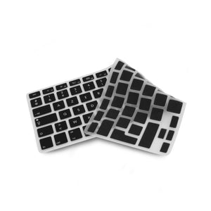 System-S Silicone Keyboard Protector Keyboard Cover AZERTY French Keyboard Cover Protector for MacBook Pro 13 inch 15 inch 17 inch iMac MacBook Air 13 inch in Black