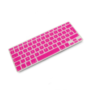 System-S Silicone Keyboard Protector Keyboard Cover AZERTY French Keyboard Cover Protector for MacBook Pro 13 inch 15 inch 17 inch iMac MacBook Air 13 inch in Pink