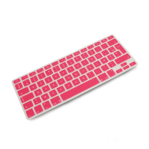 System-S Silicone Keyboard Protector Keyboard Cover AZERTY French Keyboard Cover Protector for MacBook Pro 13 inch 15 inch 17 inch iMac MacBook Air 13 inch in Pink