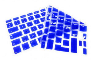 System-S Silicone Keyboard Protector Keyboard Cover AZERTY French Keyboard Cover Protector for MacBook Pro 13 inch 15 inch 17 inch iMac MacBook Air 13 inch in Blue